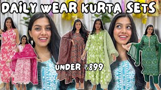 Affordable Daily Wear Kurta sets From Myntra |*Huge* Myntra Kurta sets Try on Haul | Shruti Kothari