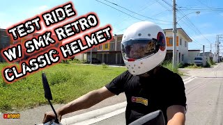 Test ride w/ SMK Retro classic helmet pearl white | Motonoypi