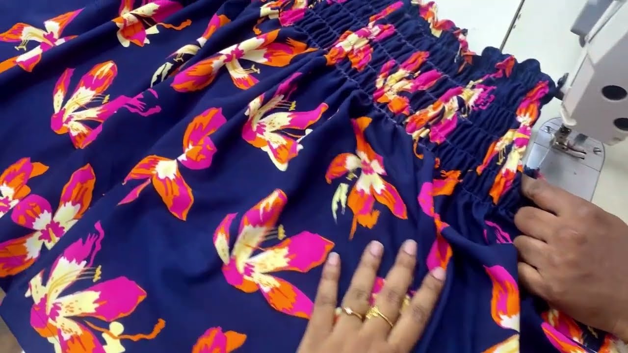 Summer Frock With Thread Elastic Very Easy To Make.