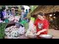 Market Show | Buy Pig Intestine for a delicious dish | Pregnancy mommy Sros Cooking | Cooking Skill