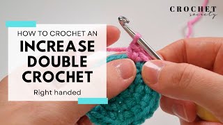 How to Crochet an Increase Double Crochet (right-handed) | Beginner Crochet