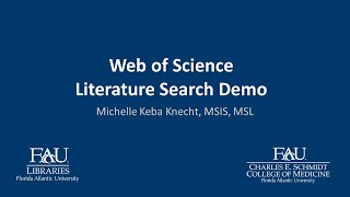 Web of Science Literature Search Demo