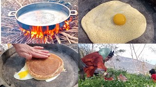 A Taste of Spring in the Countryside – Traditional Cooking on Firewood with a Rural Woman حياة الريف