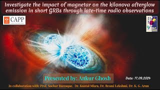 The magnetar impact on the kilonova afterglow emission in short GRBs (Ankur Gosh)