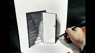 The Door illusion- Perspective with pencil  - Magic Perspective with pencil。