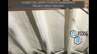 Closed cell foam sprayed in crawlspace of existing home