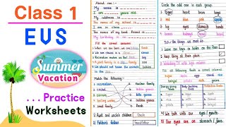 Class 1 EVS | Class 1 EVS worksheet | EVS worksheet for class 1 | Vacation worksheet for class 1 ||