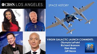 Virgin Galactic Launch - Olympia LePoint, Richard Branson, Elon Musk, Jeff Bezos Comment