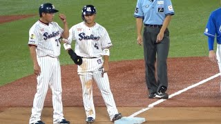 丸山和郁ナイス走塁！悪送球の間に余裕を持って3塁到達！ 東京ヤクルトスワローズvs中日ドラゴンズ 2023/07/13