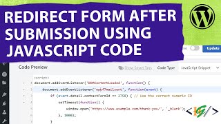 How to Redirect Form After Submission to Custom Page / URL using JavaScript Code in Contact Form 7