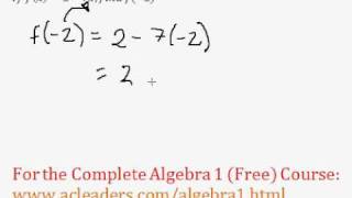 (Algebra 1) Function Notation Question #2