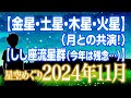 【金星と月・土星と月・木星と月・火星と月】 【しし座流星群 （今年は残念…）】 2024年11月の星空めぐり〜Starry Sky Tour 2024 Nov.