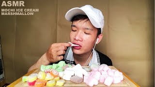 ASMR MOCHI ICE CREAM \u0026 MARSHMALLOW MARSHIES ( EATING SOUNDS )