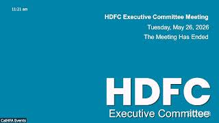 Housing Development and Finance Executive Committee Meeting - May 26, 2026 - Zoom