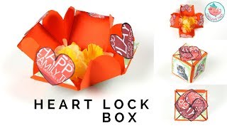 Heart Lock Box Tutorial - How to Make a Paper Pop-Up Heart Lock DIY Gift Box