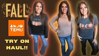 HUGE FALL 🍁 TEMU CLOTHING TRY ON HAUL - FALL DECOR - JEWELRY- SHOES -KITCHEN & MORE -WEIGHT WATCHERS