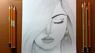 Disegni facile | Come disegnare una ragazza passo dopo passo / disegno a matita | How to draw a girl