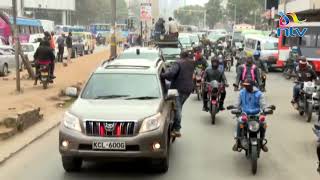 Kamukunji Rally: Raila Odinga's convoy snakes it's way in Nairobi as he heads to addresss followers