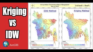 Interpolation method in arcgis II idw vs kriging interpolation,  IDW vs Kriging , idw and kriging