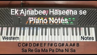 Ek Ajnabee Haseena se | Piano notes | Easy Keyboard Tutorial | Step by Step Learning | Palak Sharma