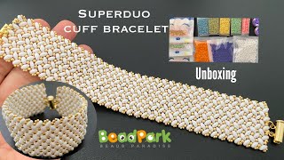 Superduo Herringbone Bracelet || Beadpark Unboxing || Superduo bracelet || Beadpark bead haul