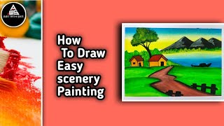 Easy scenery painting for beginners #shorts