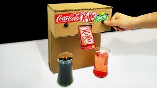 DIY How to Make Sprite Coca Cola Fountain & Nestle Kitkat Machine from Cardboard