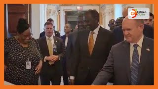 President William Ruto arrives at the Library of Congress in Washington DC for luncheon and meeting.