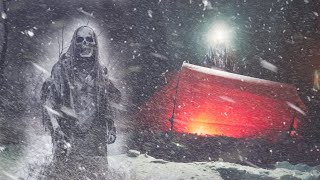 Winter Camping in a Snow Storm, Blizzard Extreme Weather - Disturbing Encounters Caught on Camera