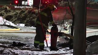 Winnipeg fire crews fight fire in Dugald rd building