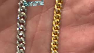 The Smallest bust Down in the WORLD!  Full Diamond 4mm Miami Cuban Bracelet 14k box lock Hand set