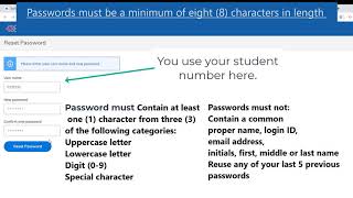 Creating Your First Time Password in Web Advisor