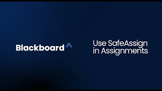 Use SafeAssign in Blackboard