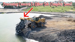 EP106.Efficiency Of Dump Truck Adding Rock \u0026 Sand Building Road Connect To Other Side Complete Soon!