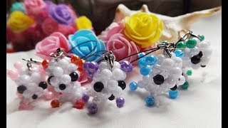 DIY kawaii bead mini dog keychain 水晶串珠教学 可爱的迷你小狗挂饰