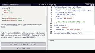 Lesson 91 | Basic JavaScript | Testing Objects for Properties