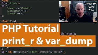 PHP beginner tutorial var_dump versus print_r