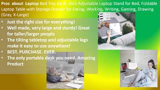 Laptop Bed Tray Desk, SAIJI Adjustable Laptop Stand for Bed Foldable Laptop Table Review