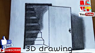 The Door illusion - Magic perspective with pencil - Trick Art Drawing