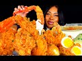 SEAFOOD MUKBANG | FRIED KING CRAB SEAFOOD BOIL MUKBANG | ALFREDO SAUCE | ASMR EATING | ASMR FOOD