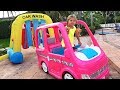 Diana and Papa Pretend Play car wash