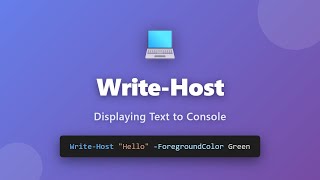 PowerShell Write-Host Tutorial: Display Colored Text to Console for Beginners