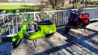 Vespa V50R Quattrini m1l 56 vs GS3 Quattrini M1x vs GTS 300 Malossi