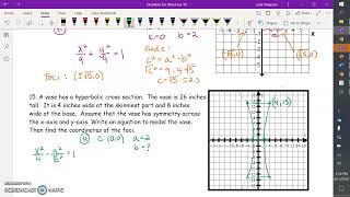 Conic Sections Review Word Problems