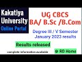 KU Degree 3/5 semester Jan 2023 Exam results BA BCom BSc