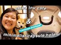 Shiba Inu Cafe & Minimalist Capsule Hotel (Nine Hours) | My last day in Tokyo Vlog