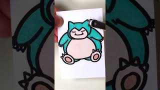 Drawing Pokémon Snorlax (Shrinky Dinks) #shorts