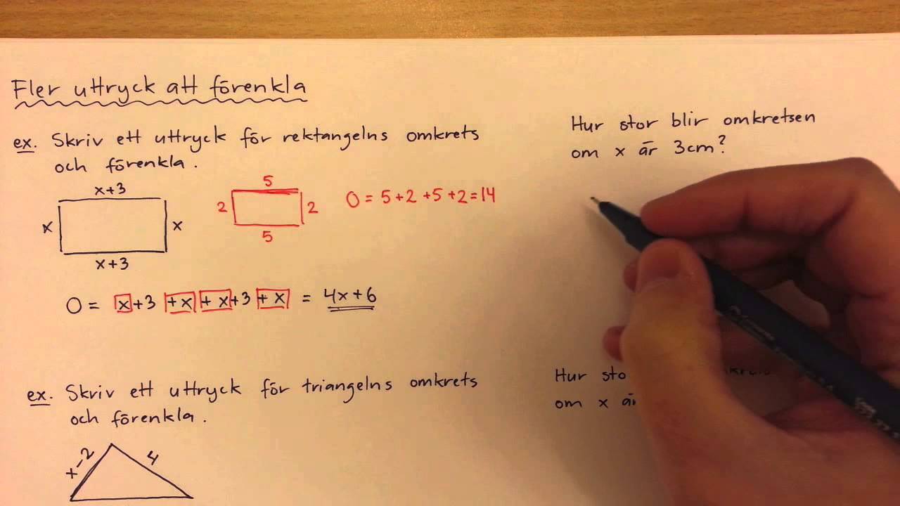 7 - Algebra - Fler Uttryck Och Hur Man Sätter In Värden I Uttryck - YouTube