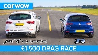 Volkswagen Golf R vs Cupra Ateca - DRAG & ROLLING RACE