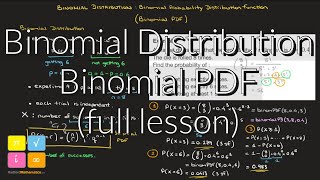 Binomial Distribution, Probability Distribution Function, PDF, Calculating Probabilities Full Lesson